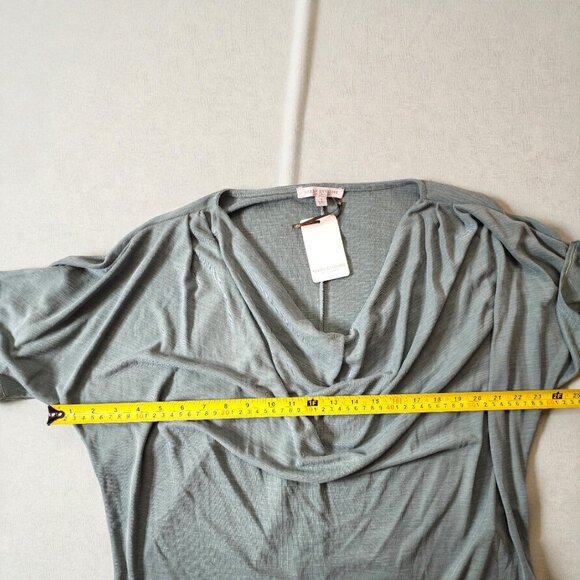 Green Envelope LA Drape Front Tee Top – Size L – NWT – Soft Modal Blend USA Made - Picture 6 of 9